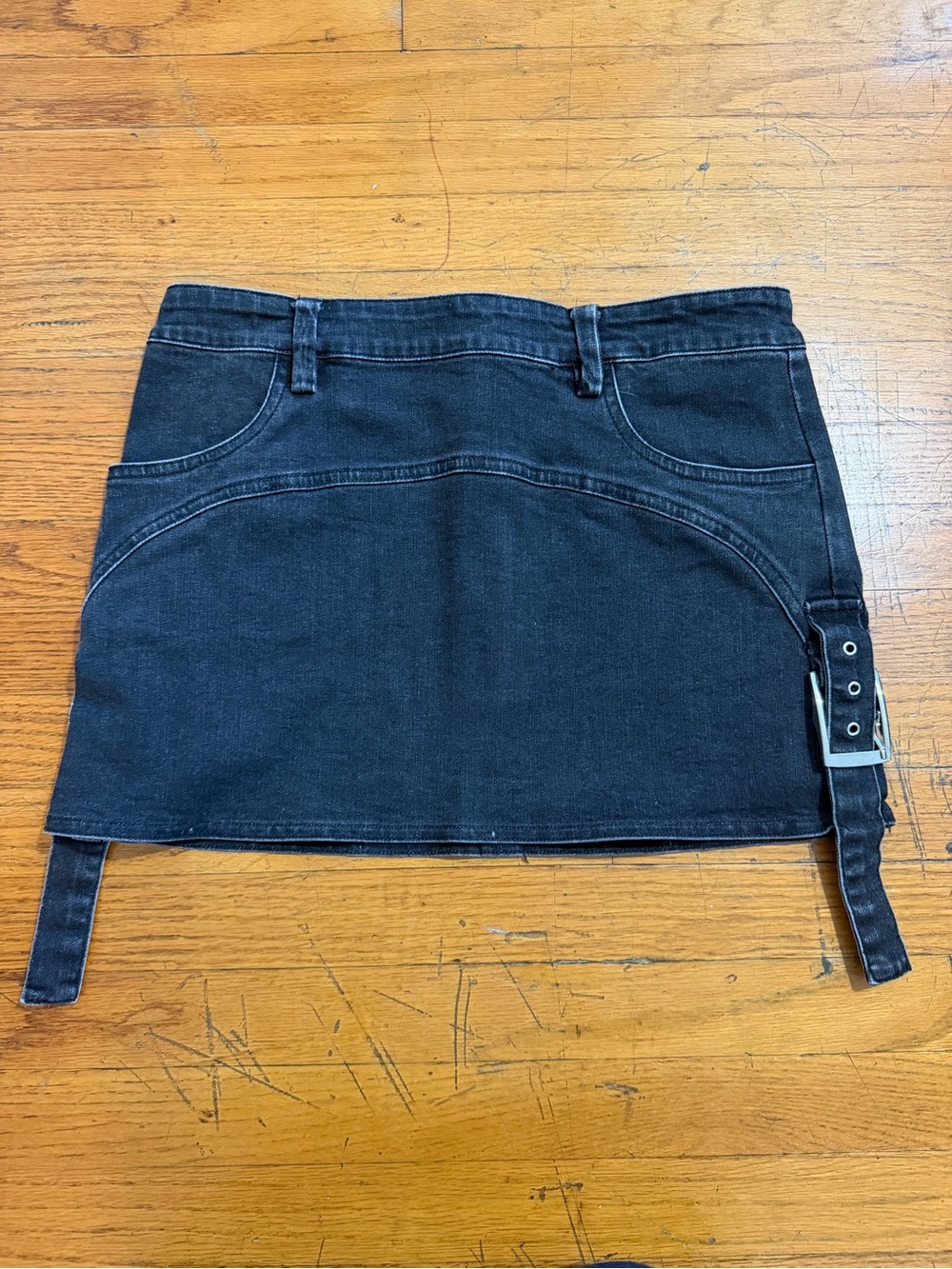 BY.DYLN Immy Mini Denim Skirt in Black - Picture 3 of 6